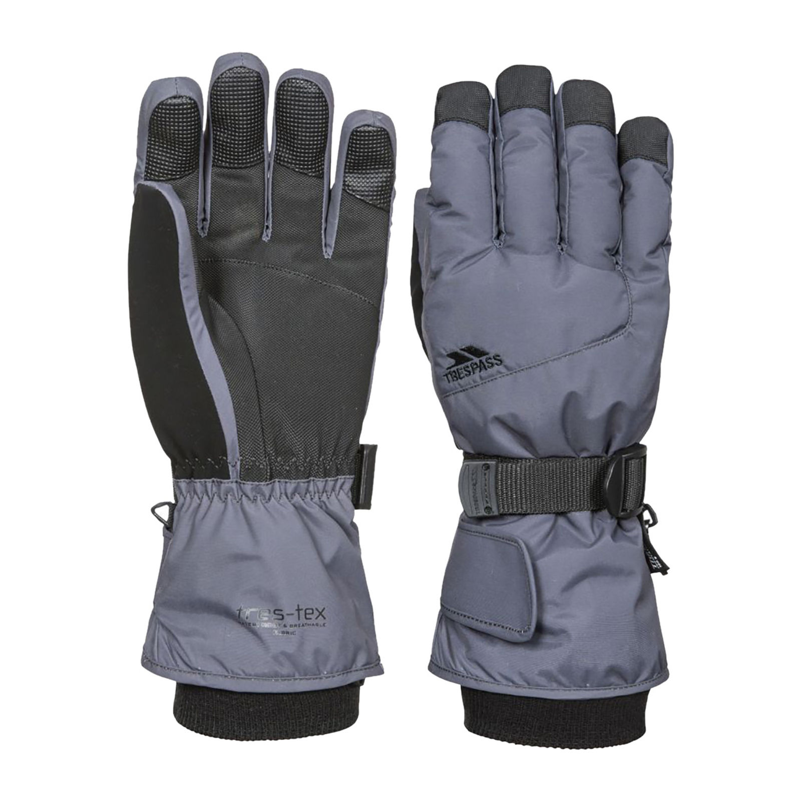 Trespass Boys   Grey Ski Gloves Ergon Ii Polyamide Carbon in Size XS, BrandAlley