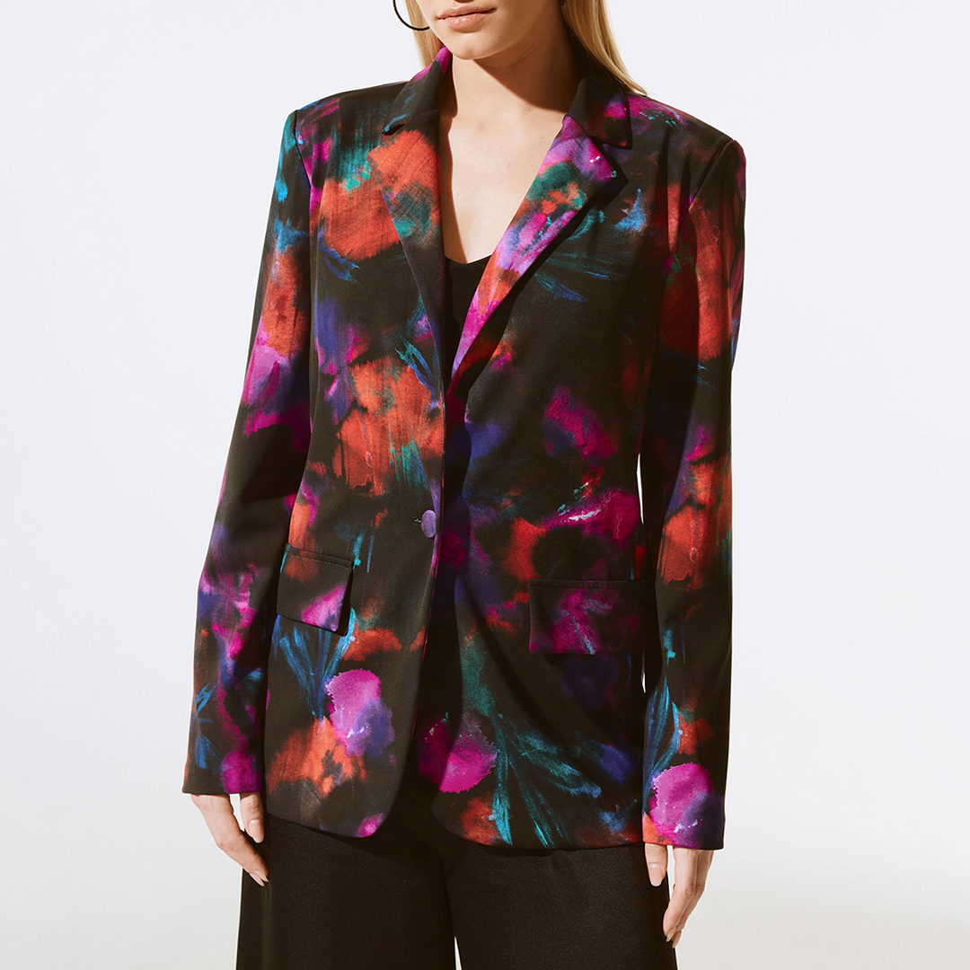 Multicoloured Printed Regular Blazer