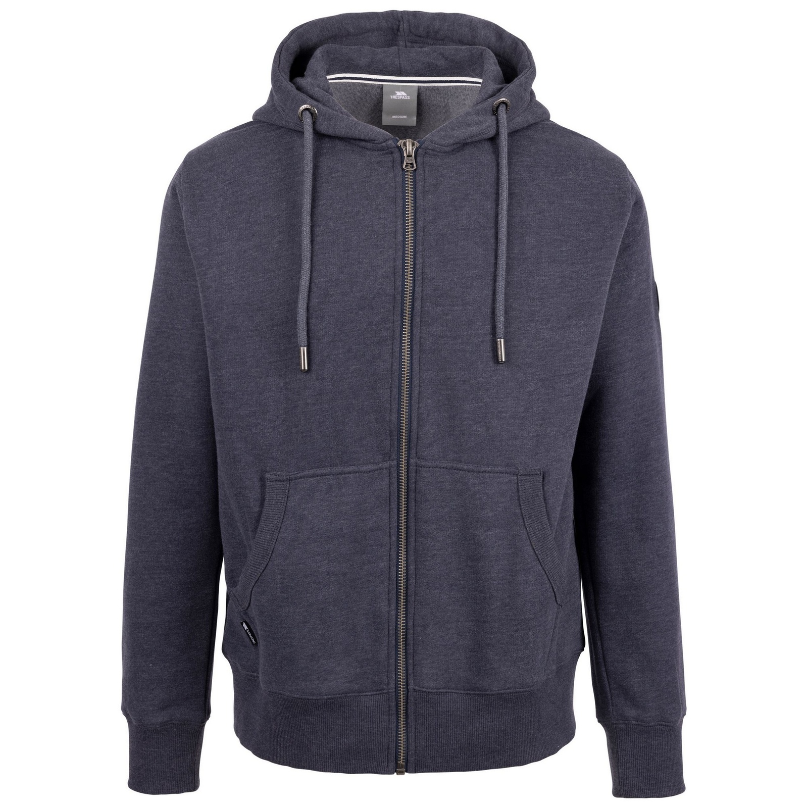 Full Zip Hoodie Bran Cotton Navy Marl