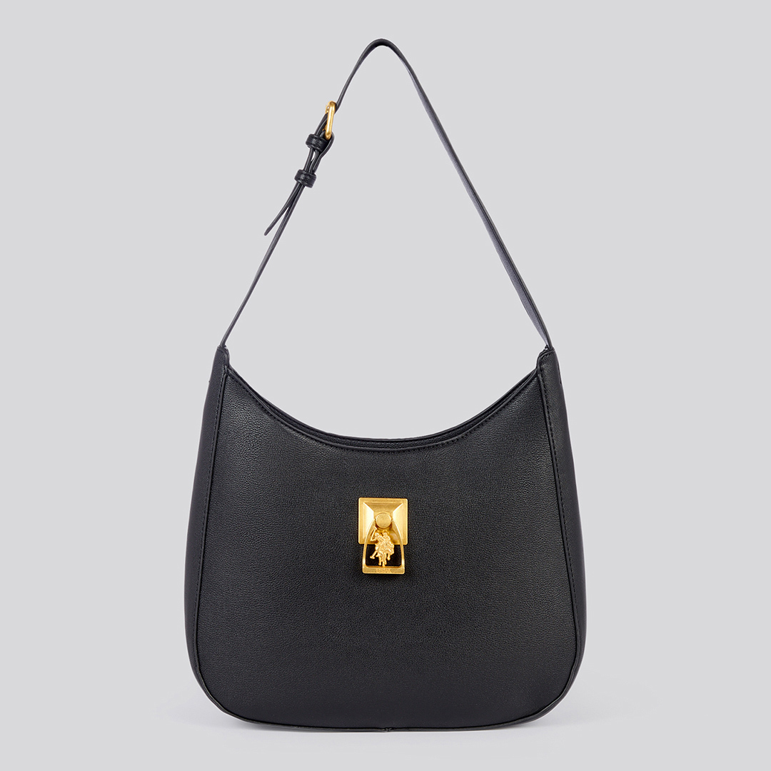 Black U.S. Polo Assn. Earth Hobo Bag