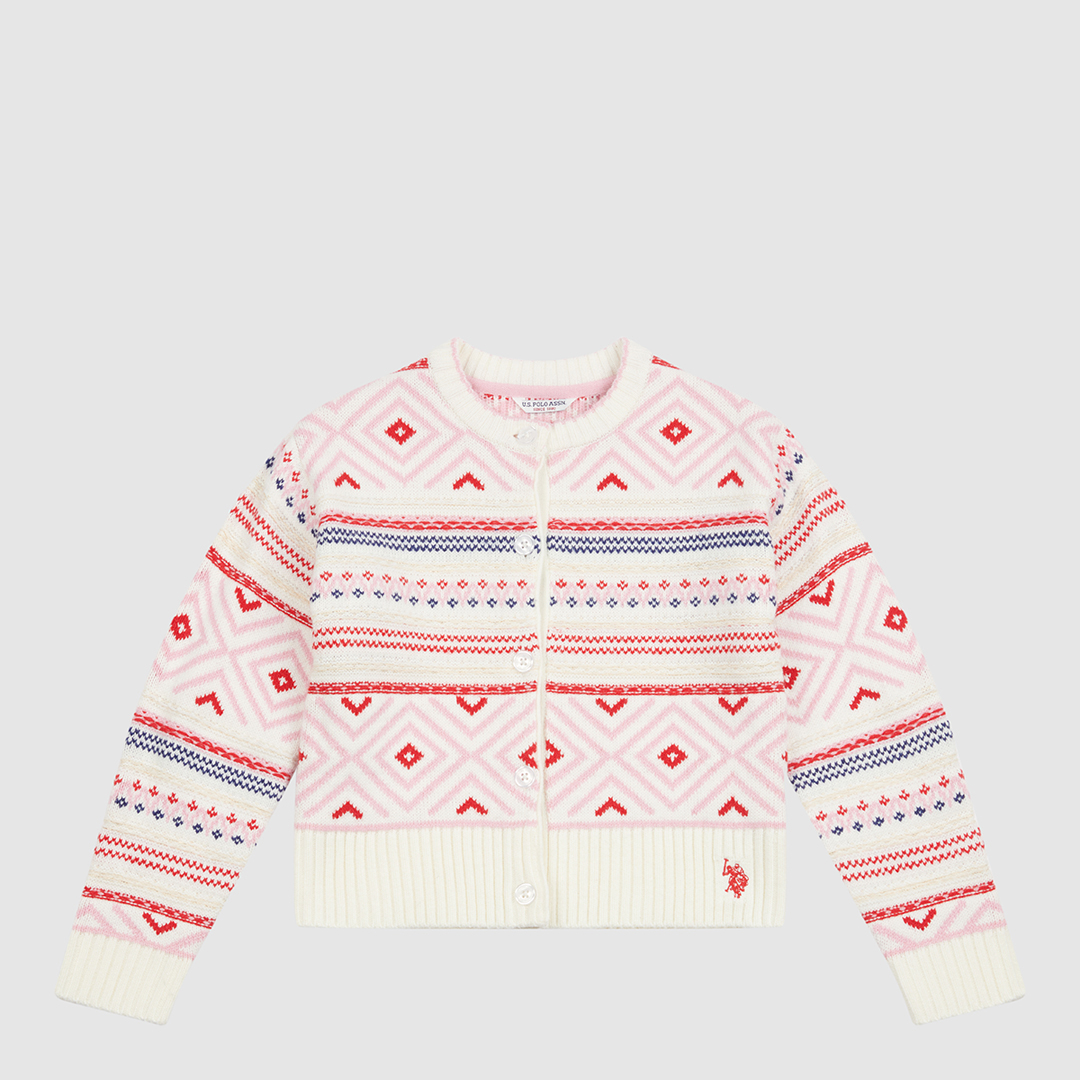 Girl's Multi Fair Isle Cardigan