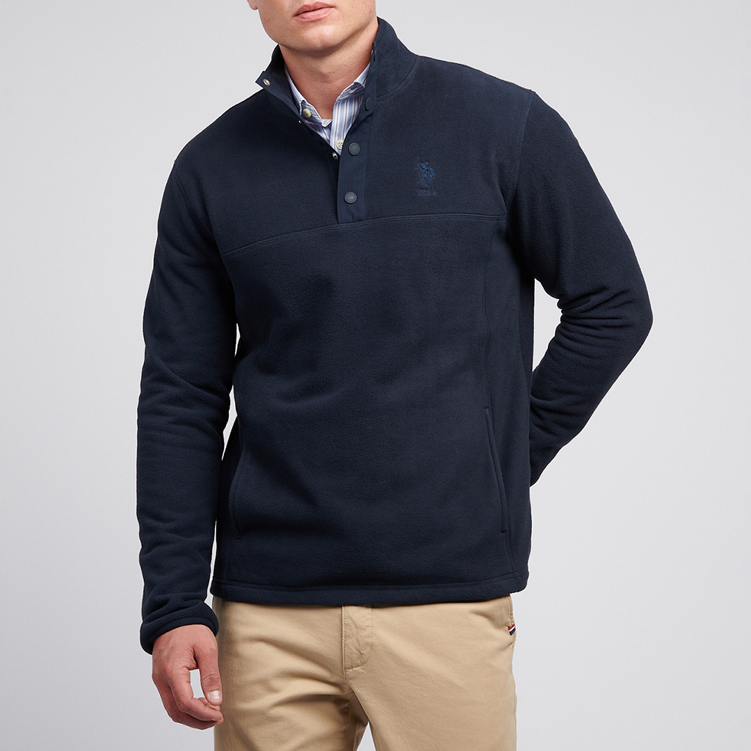 Navy Polar Funnel Neck Fleece