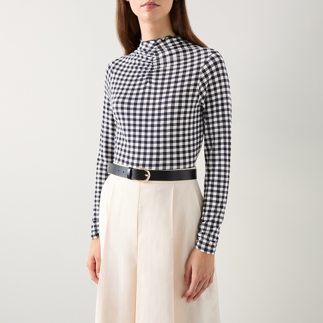 Black/White Check Laurie Top