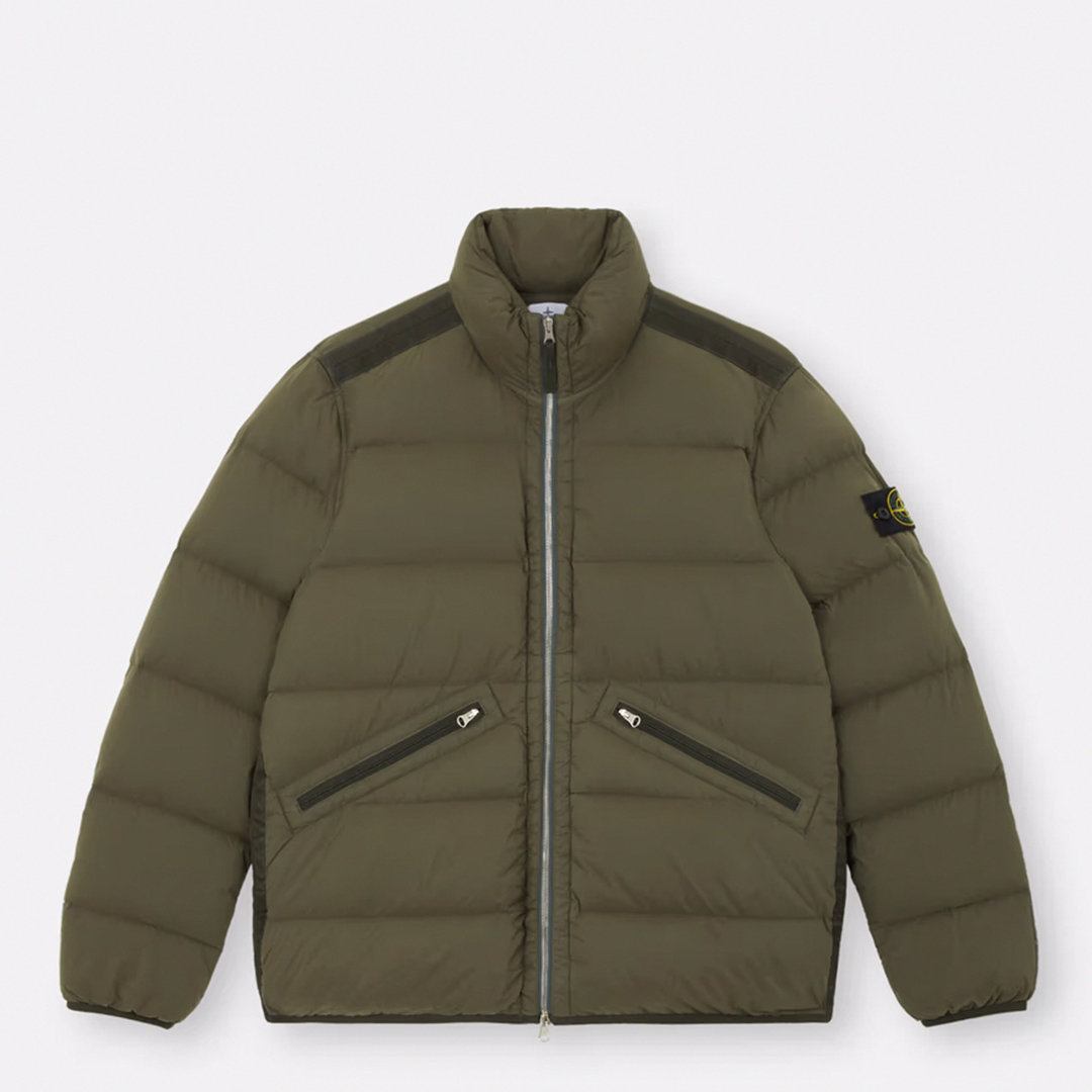 Khaki Zip Puffer Jacket - Stone Island - Modalova