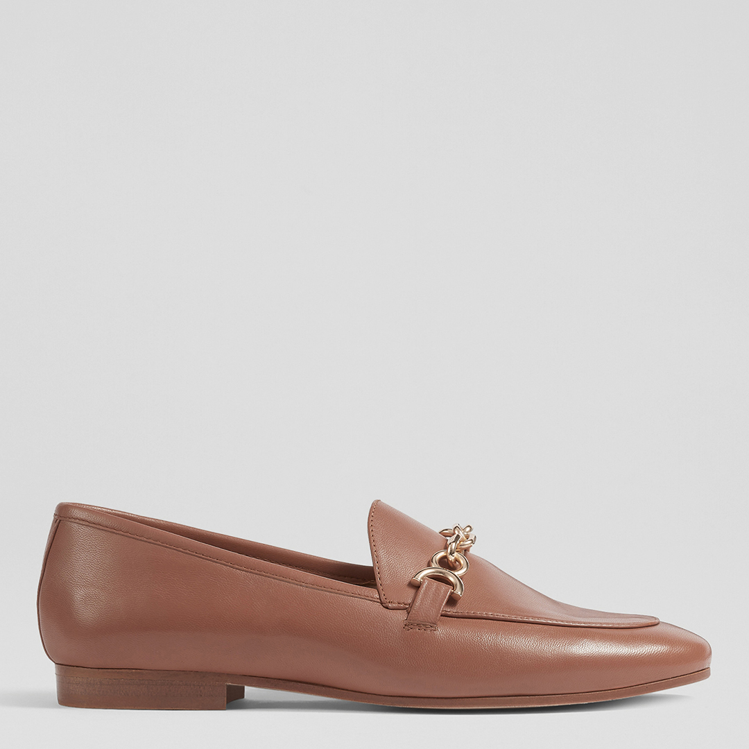 Tan Adalynn Leather Snaffle Loafers