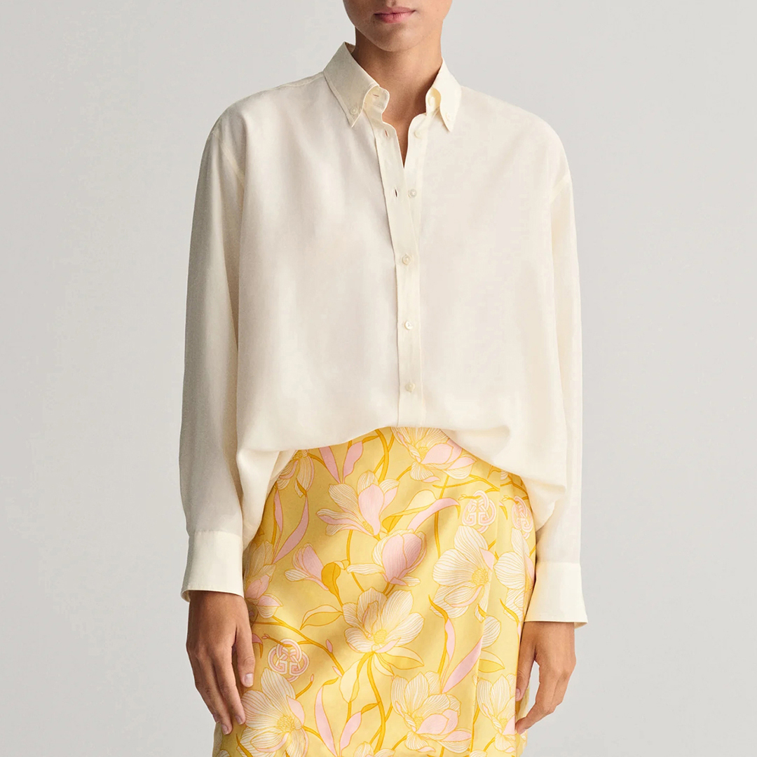Cream Relaxed Silk Shirt