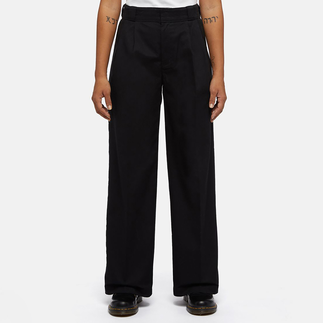 Black Pleated Multi-Pocket Work Trousers