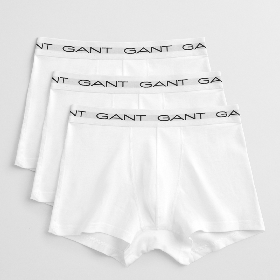Gant Men's  White Cotton Blend Trunks 3-Pack in Size XXXL, BrandAlley