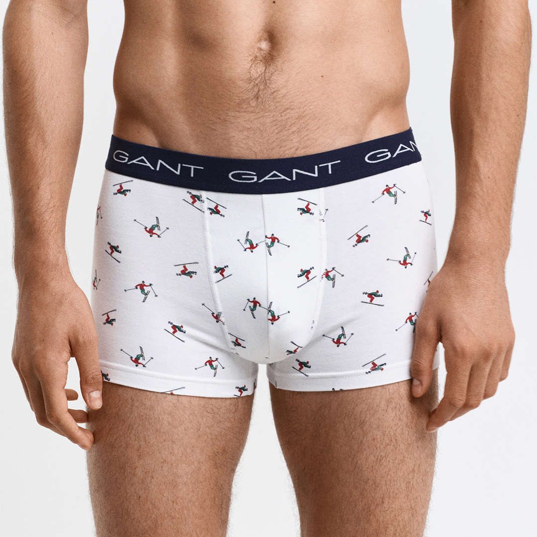 White Skier Print 3-Pack Boxer Briefs