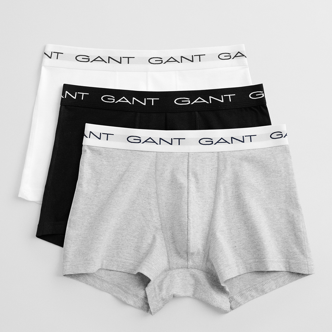 Grey Multi Cotton Blend Trunks 3-Pack