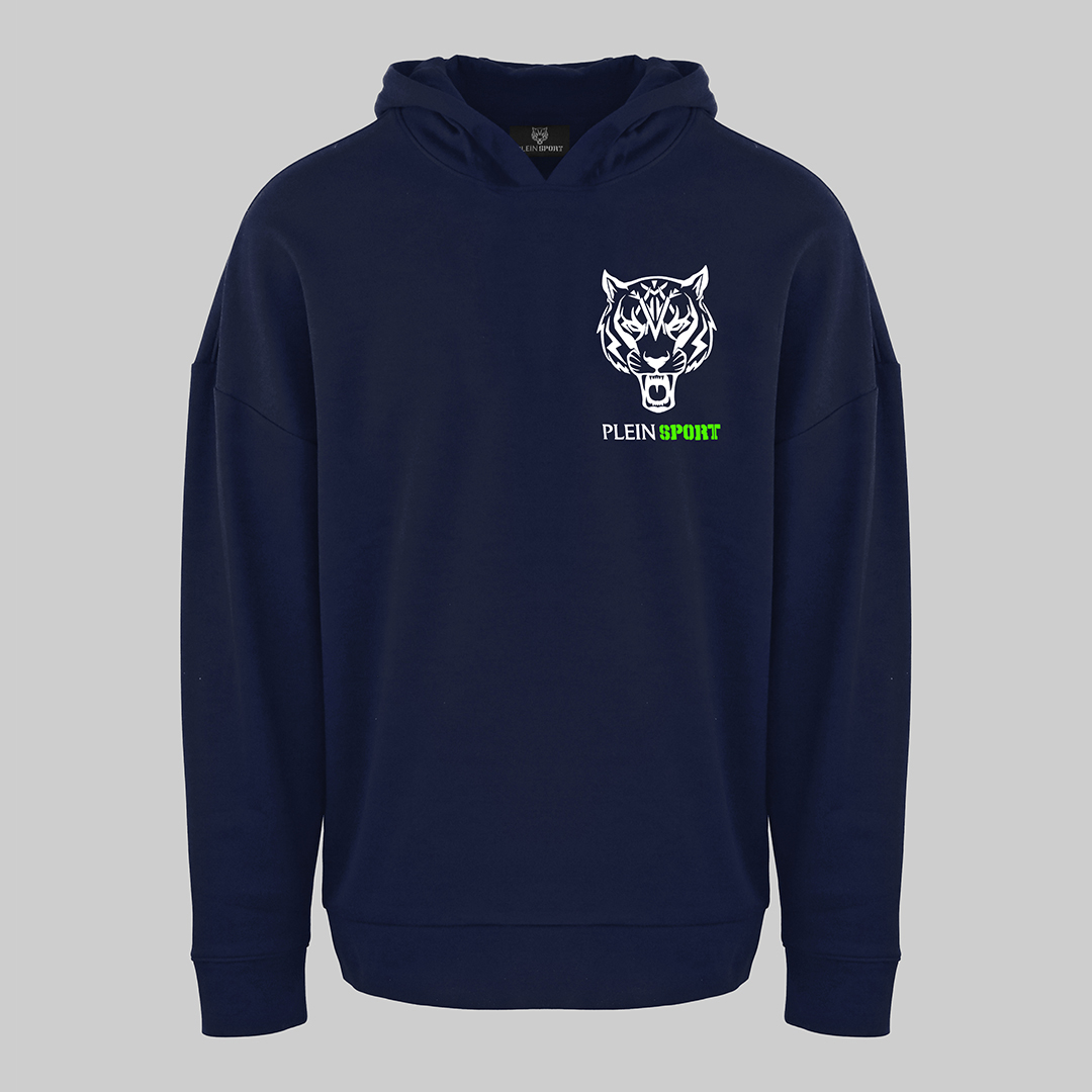 Navy Printed Varsity Hoodie