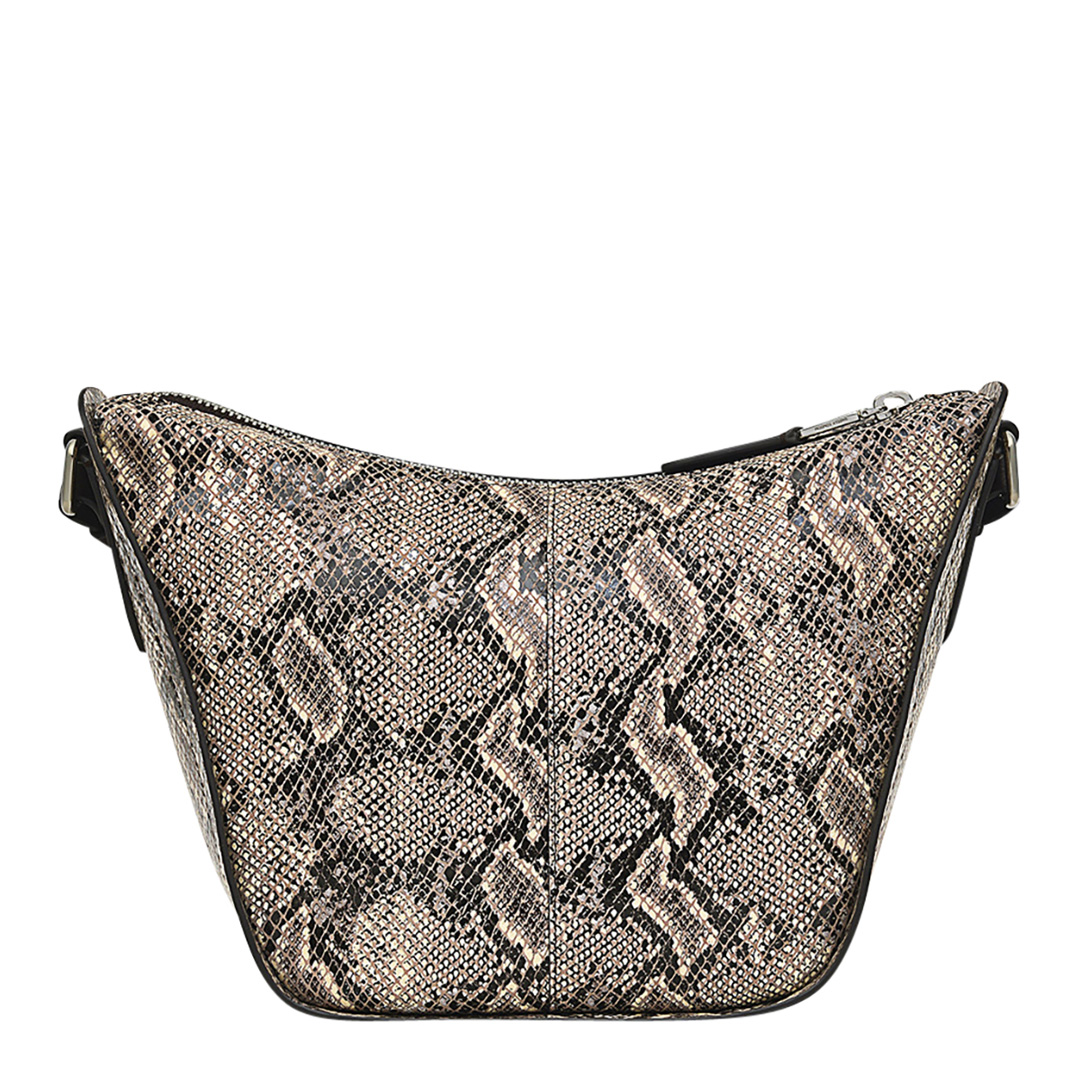 Chalk Small Oak Street Faux Snake Zip-Top Crossbody Bag