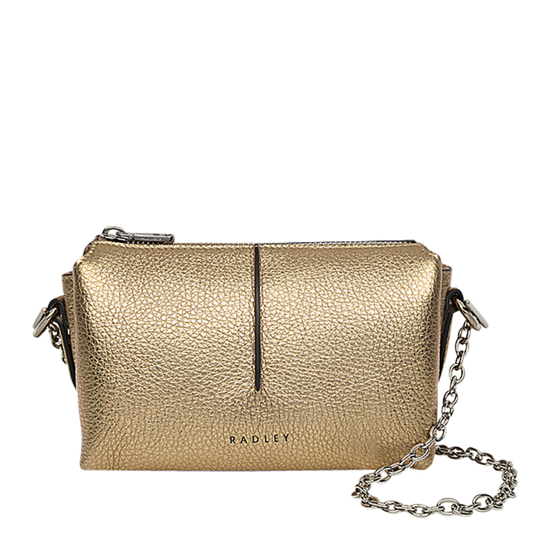 Icy Gold Mini Hillgate Place Chain Zip-Top Crossbody Bag
