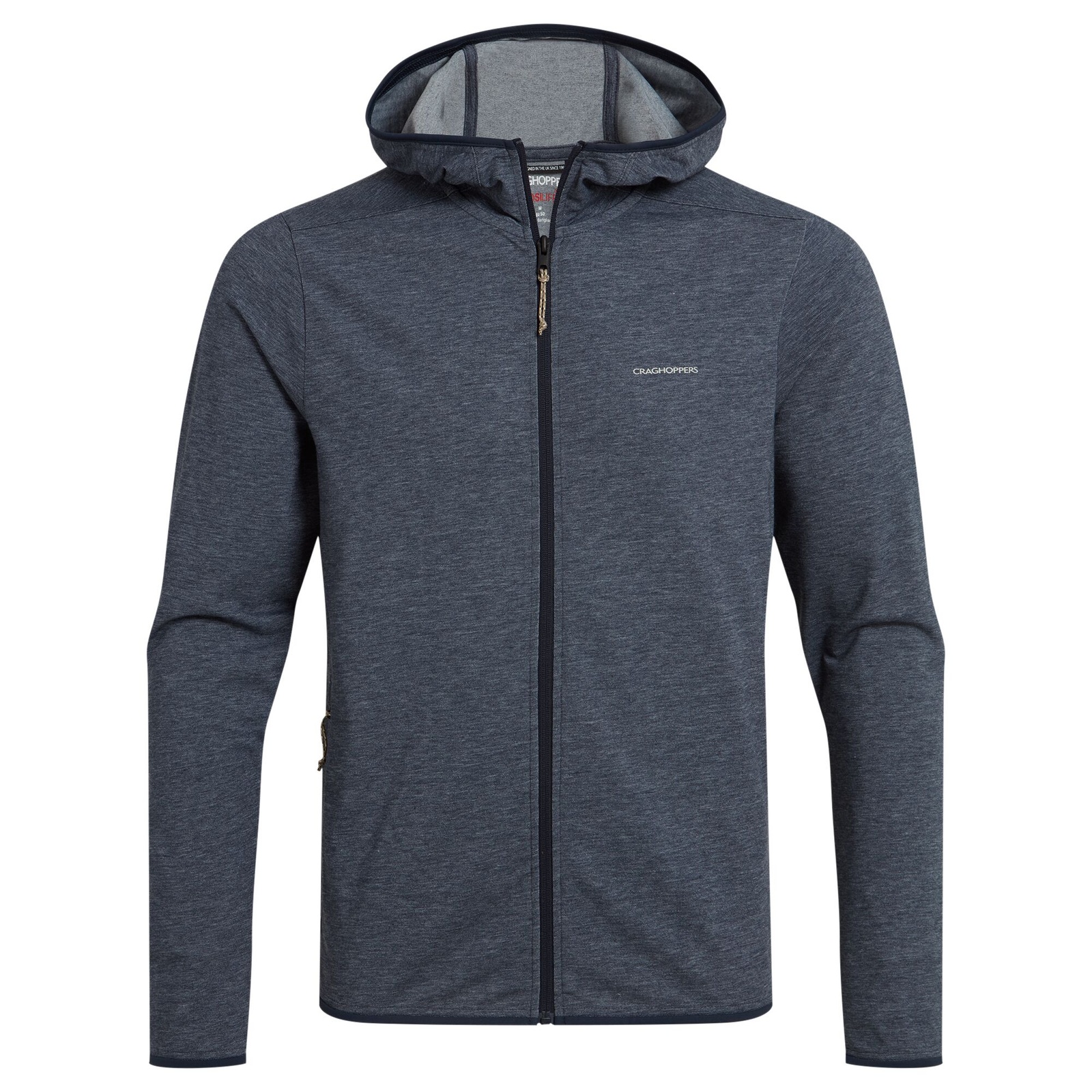 Full Zip Hoodie Deft Mixed Blue Navy Marl
