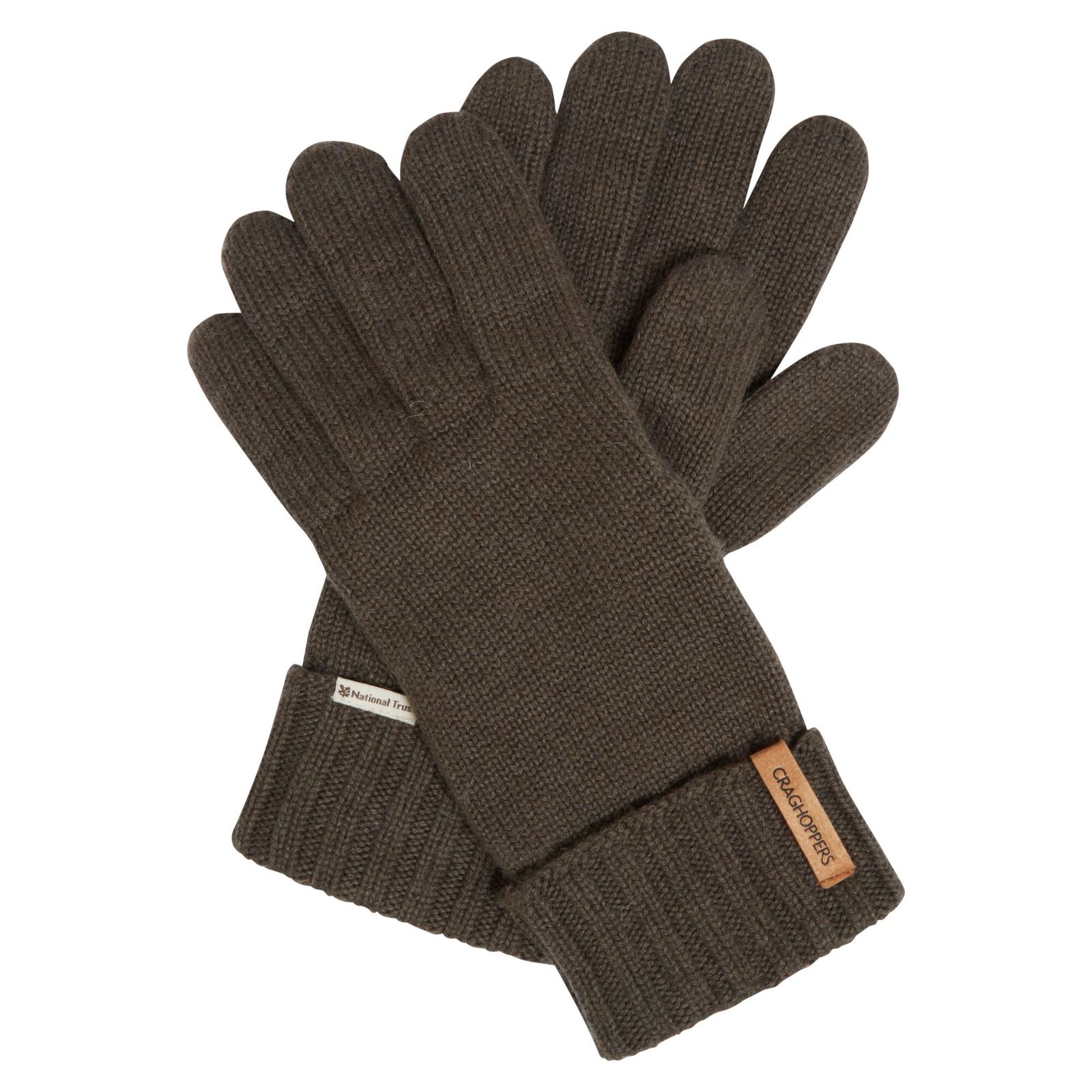 Craghoppers Men's   Green Winter Gloves National Trust Gaddings Recycled Polyester Woodland in Size M/L, BrandAlley
