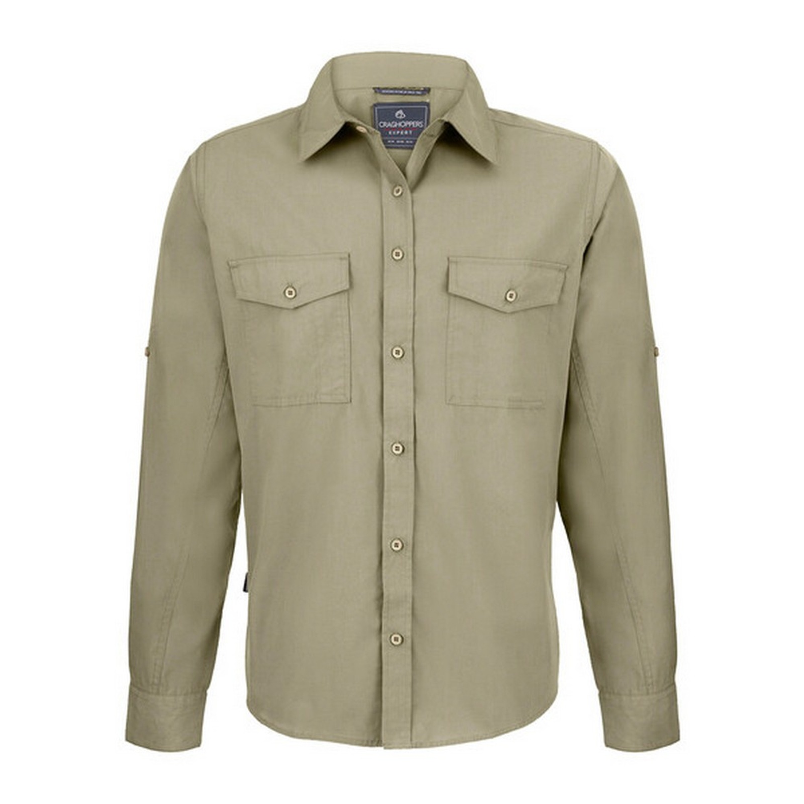 Craghoppers Men's   Brown Shirt Expert Kiwi Polyester Pebble in Size XXL, BrandAlley