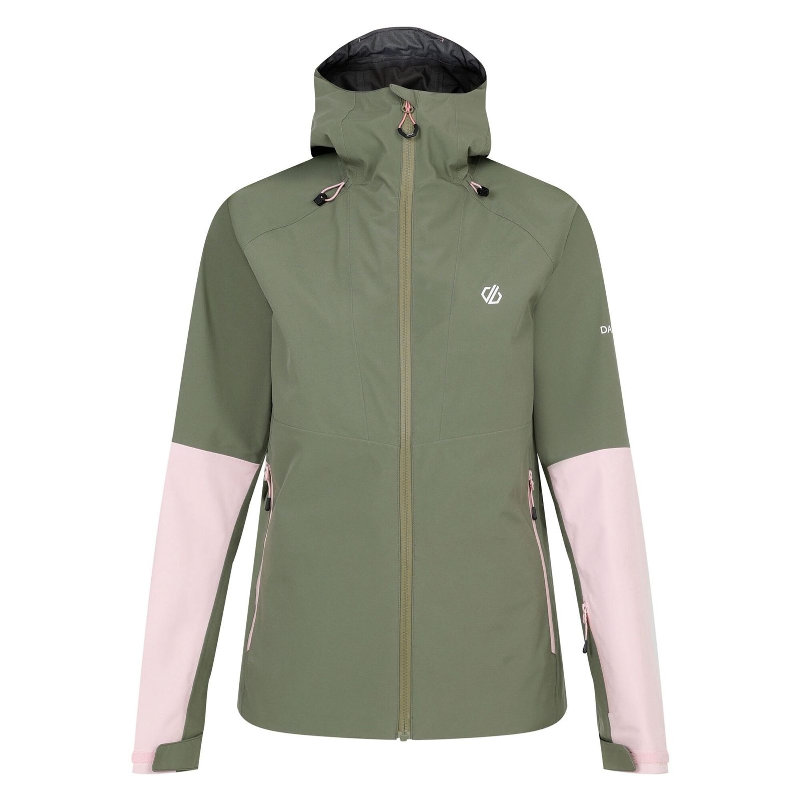 Dare2B Women's  Waterproof Jacket Assert Mixed Olivine Green/Crystal Rose in Size 16, BrandAlley