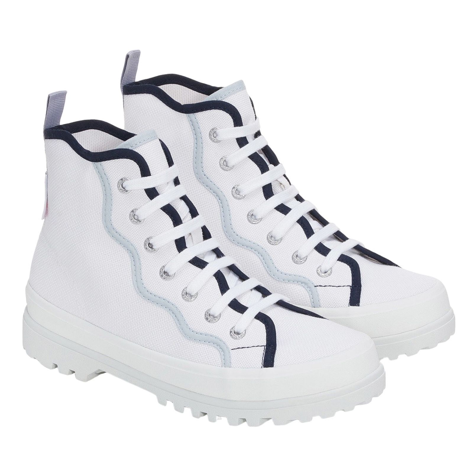 Superga Women's  Ankle Boots 2341 Alpina Curly Bindings Mixed White/Blue in Size 3.5, BrandAlley