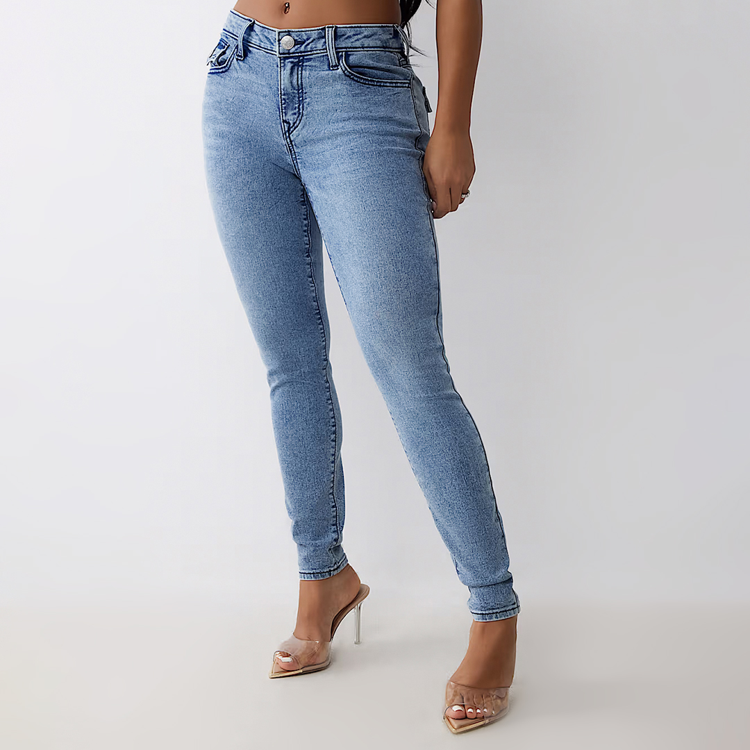 Blue Jennie Flap Skinny Stretch Jeans Blue Jennie Flap Skinny Stretch Jeans
