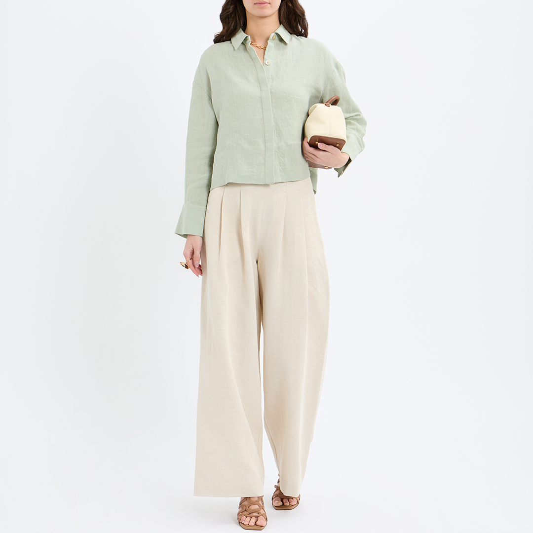 Ecru Wide Leg Trouser