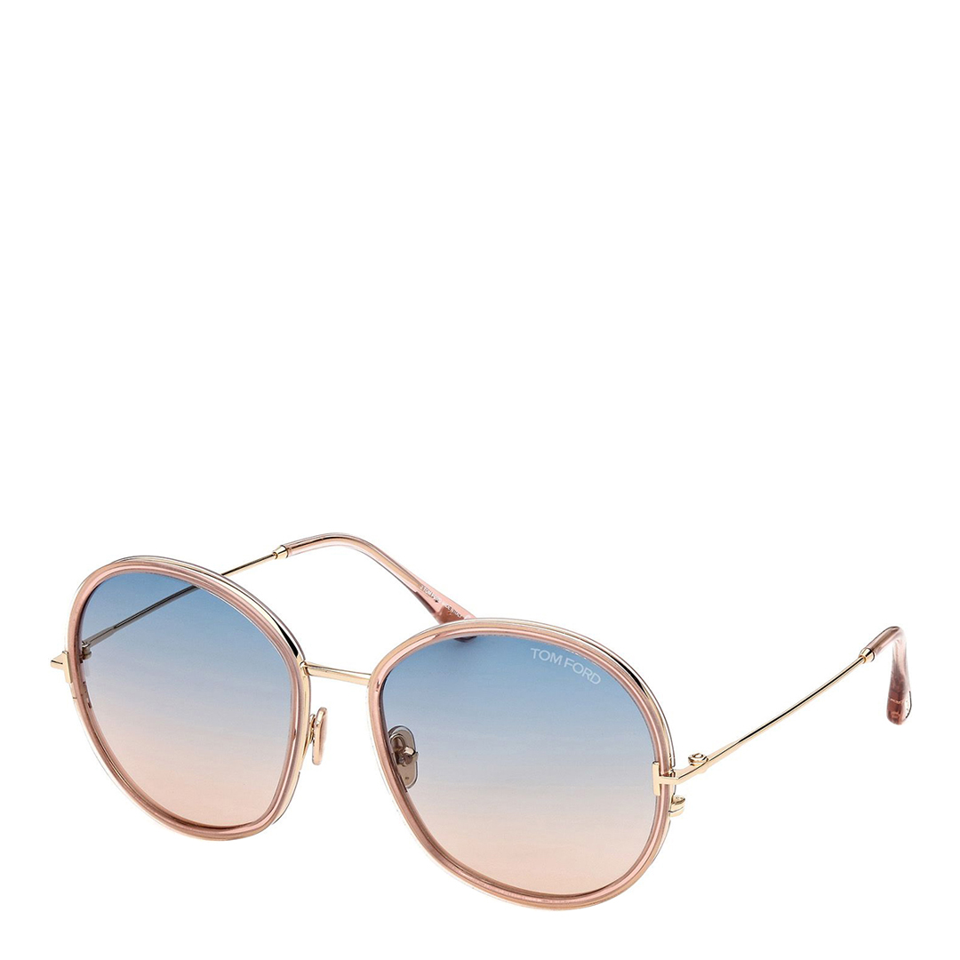 Women's Tom Ford Tom Ford Pink Round Sunglasses 58mm