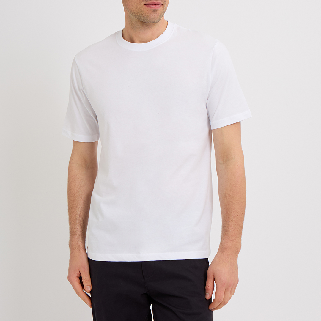 White Cromer Basic Cotton T-Shirt