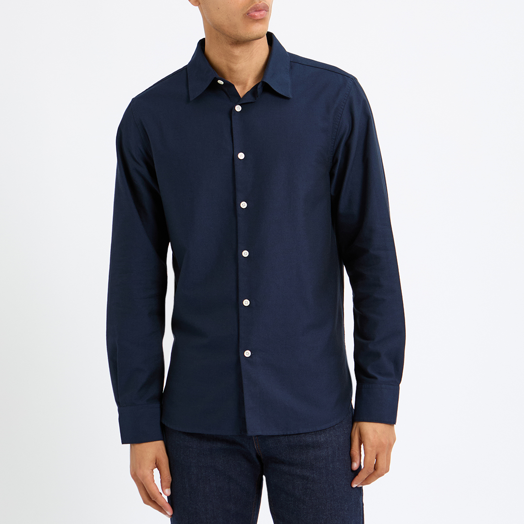 Dark Blue Morais Oxford Cotton Shirt