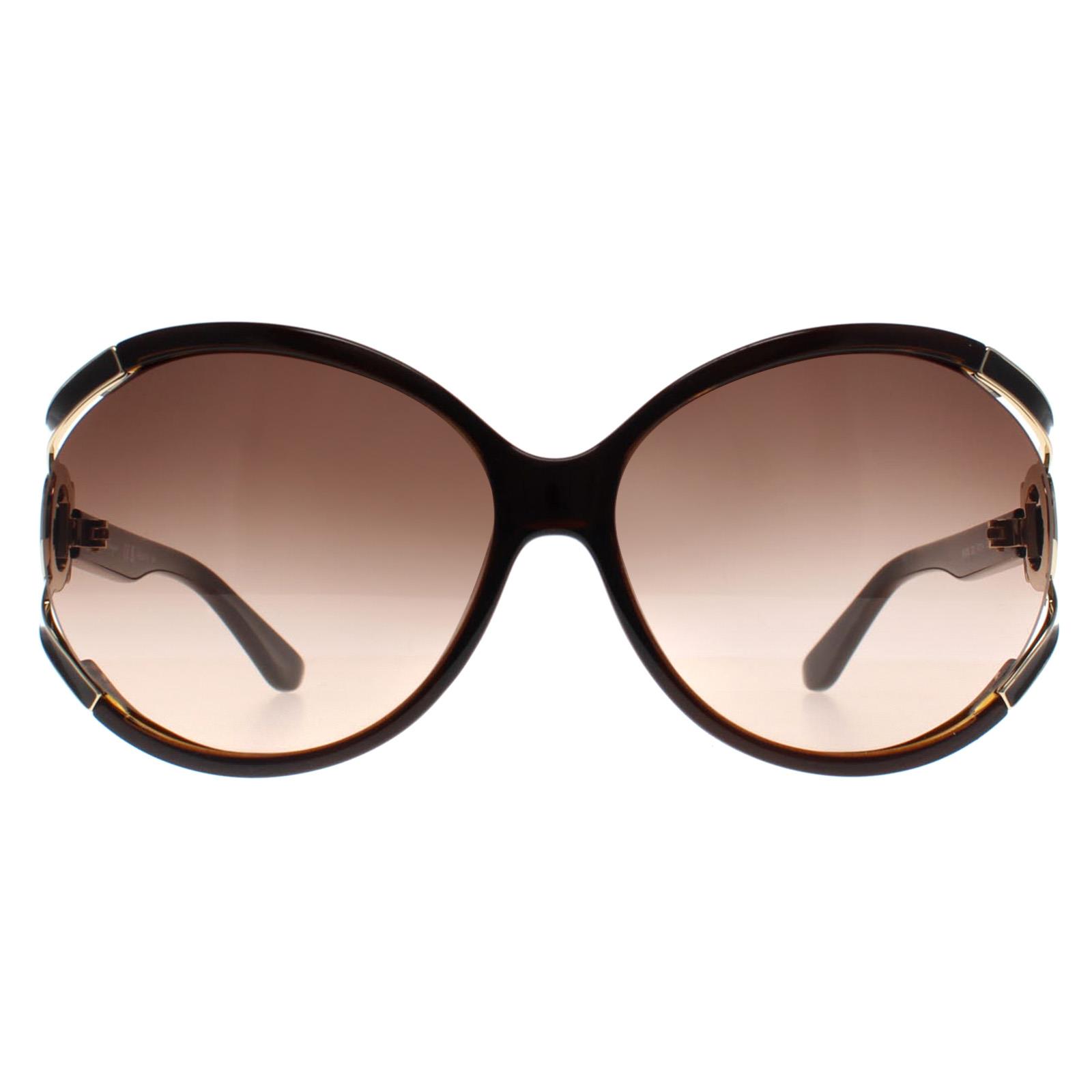 Salvatore Ferragamo Women's   Oval Brown Sunglasses 49mm , BrandAlley