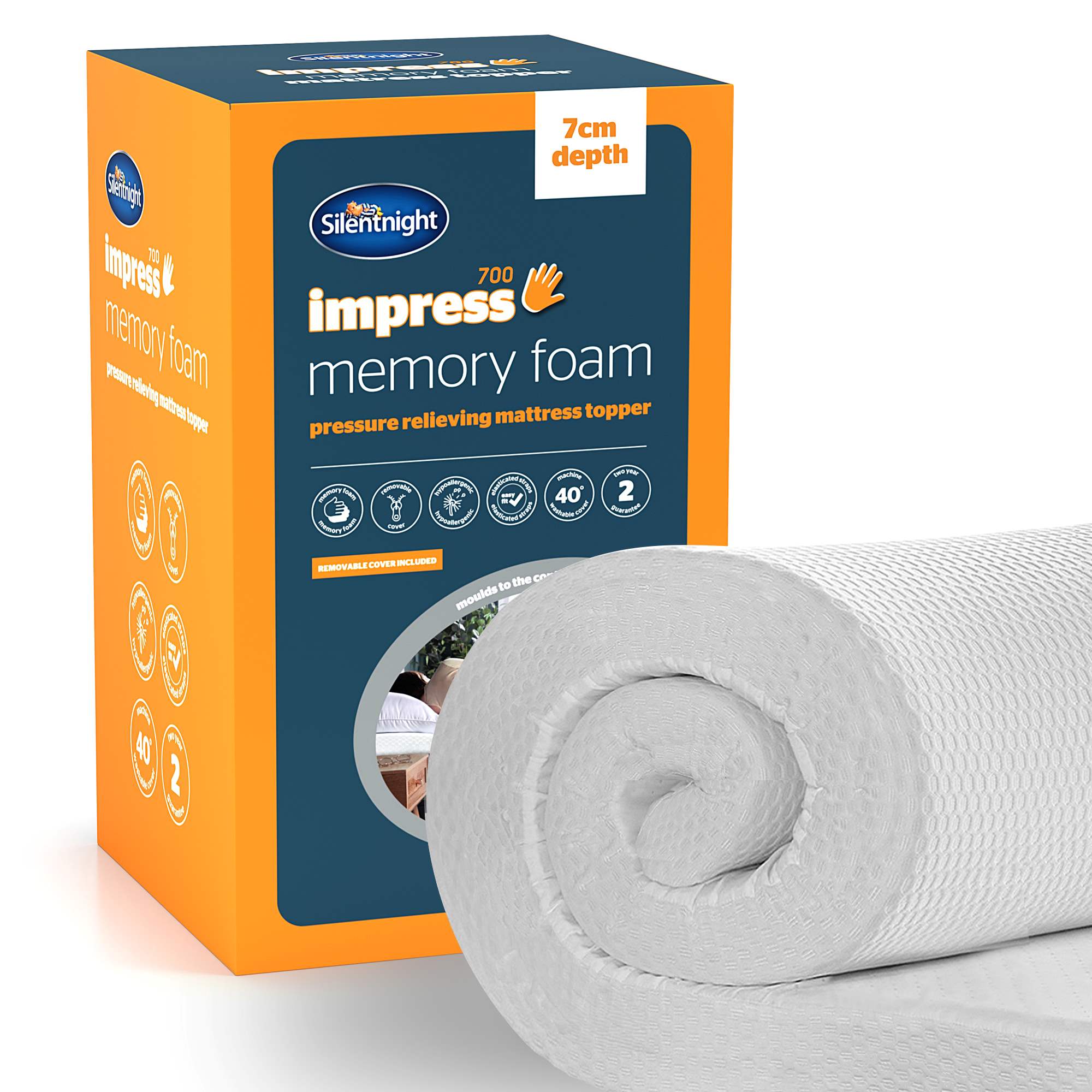 Silentnight   Impress 7Cm Memory Foam Mattress Topper in Size Double, BrandAlley