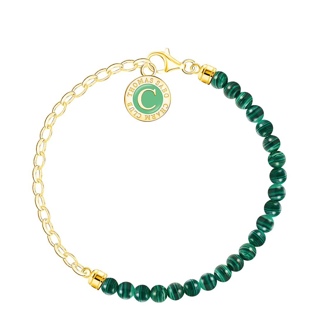 Thomas Sabo Women's  Green Charm Club Bracelet in Size 13cm, BrandAlley