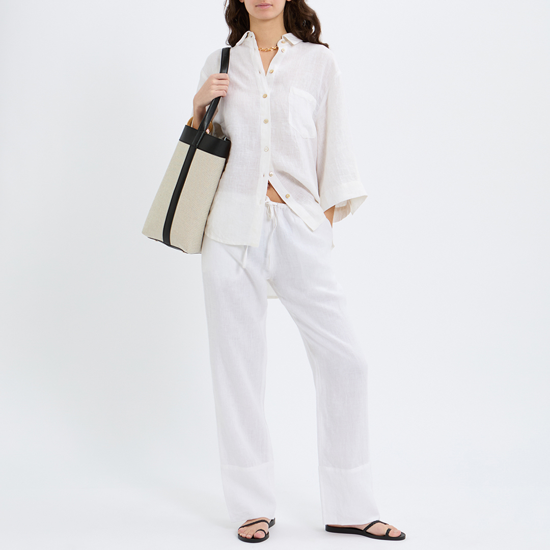 White Linen Oversized Shirt