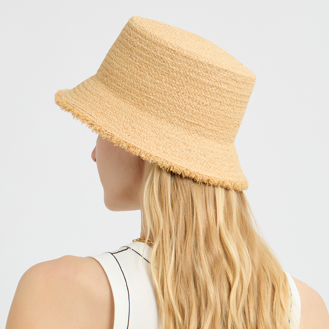 Beige Raffia Bucket Hat - Pranella X No.Eleven - Modalova