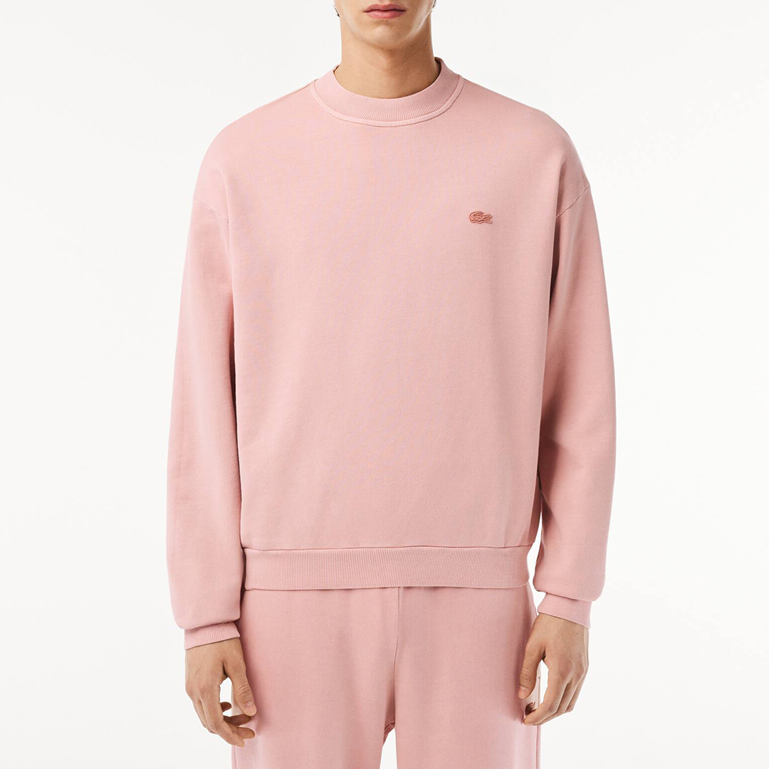 Pink Crew Neck Cotton Sweatshirt