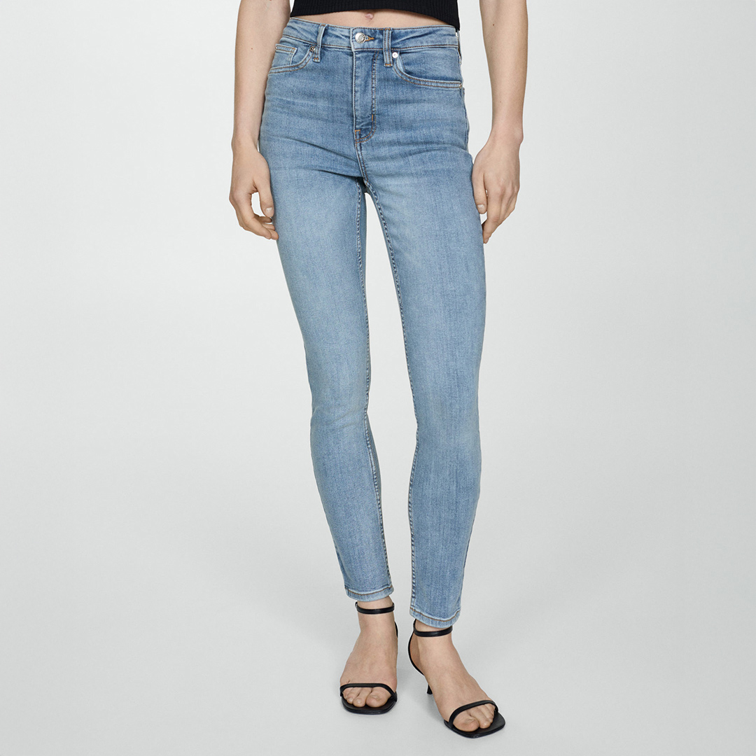 Blue High-Rise Skinny Jeans