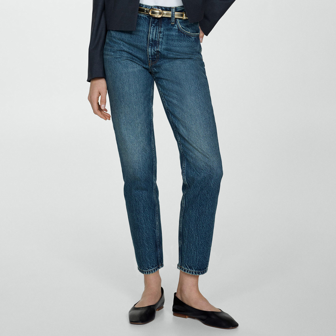 Dark Blue Mom High-Rise Jeans