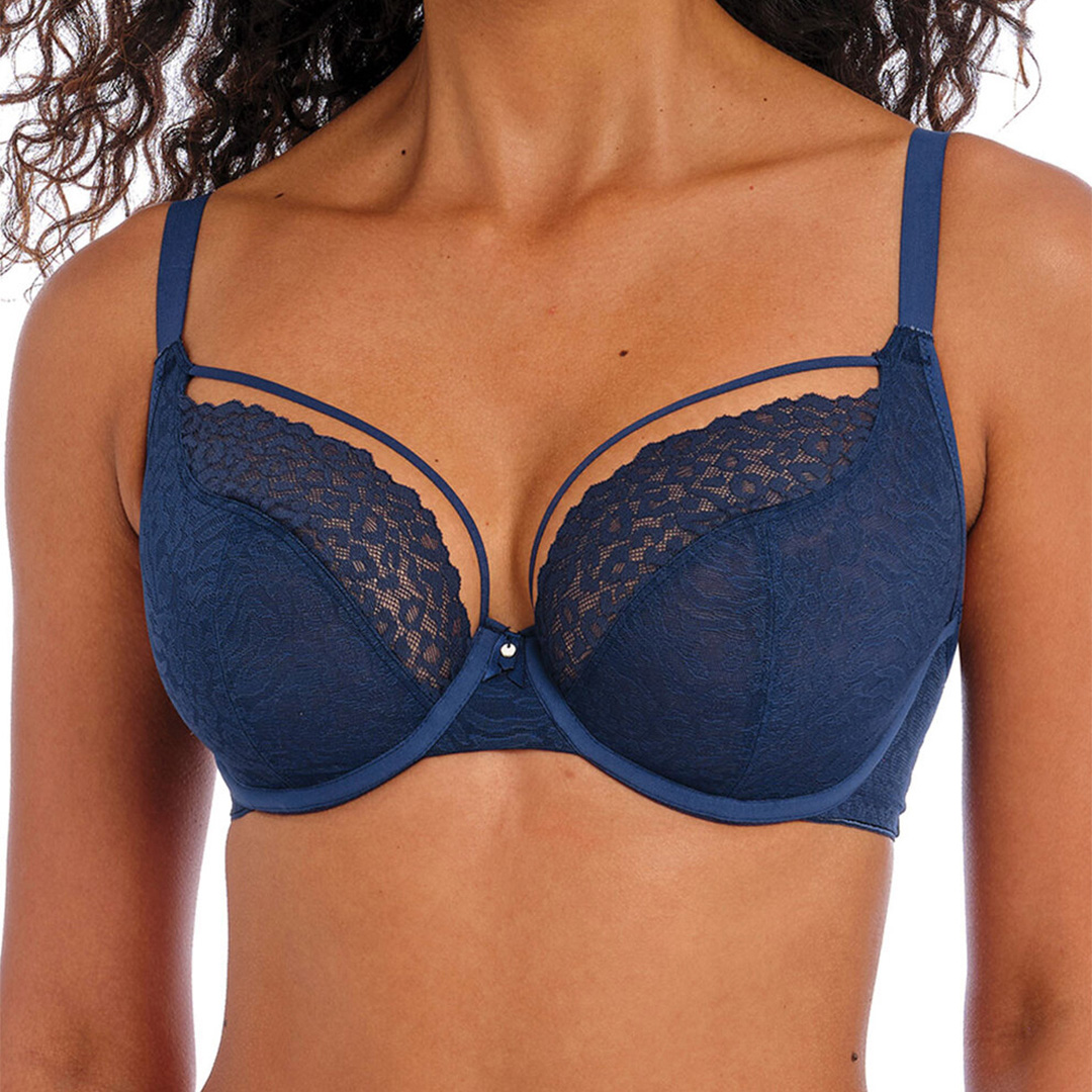 Navy Catwalk Plunge Bra
