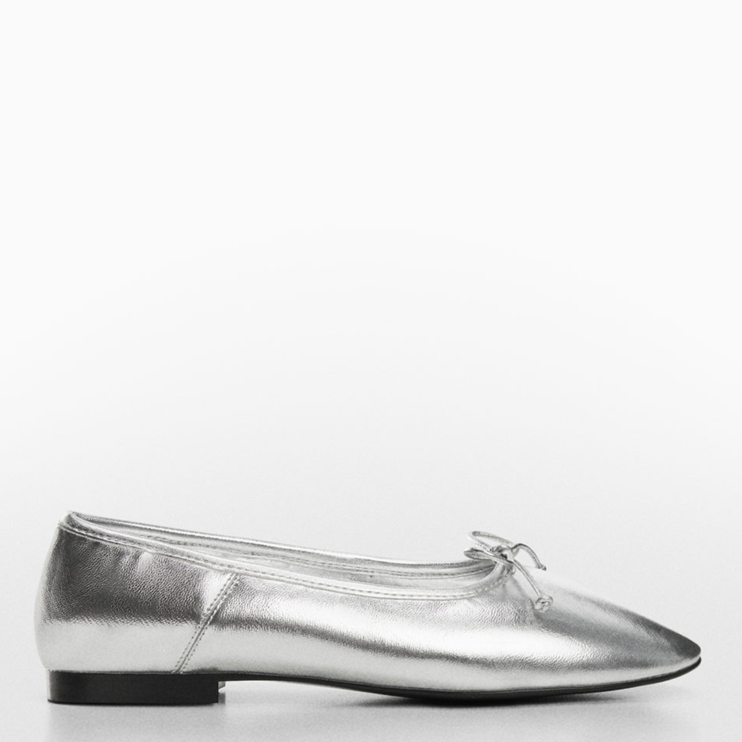 Silver Metallic Blaze Ballet Pumps