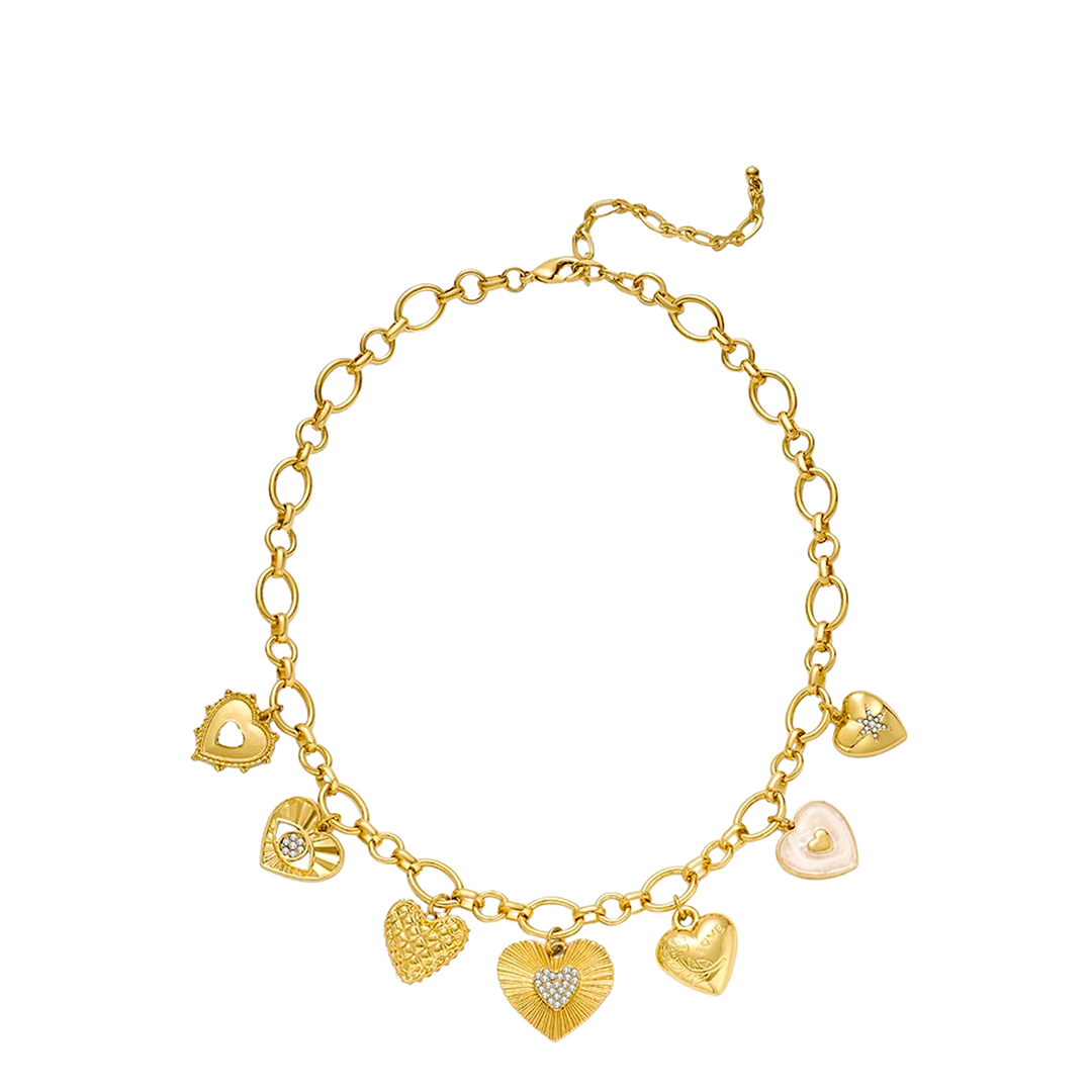 18K Gold Heart Charm Love Necklace 18K Gold Heart Charm Love Necklace