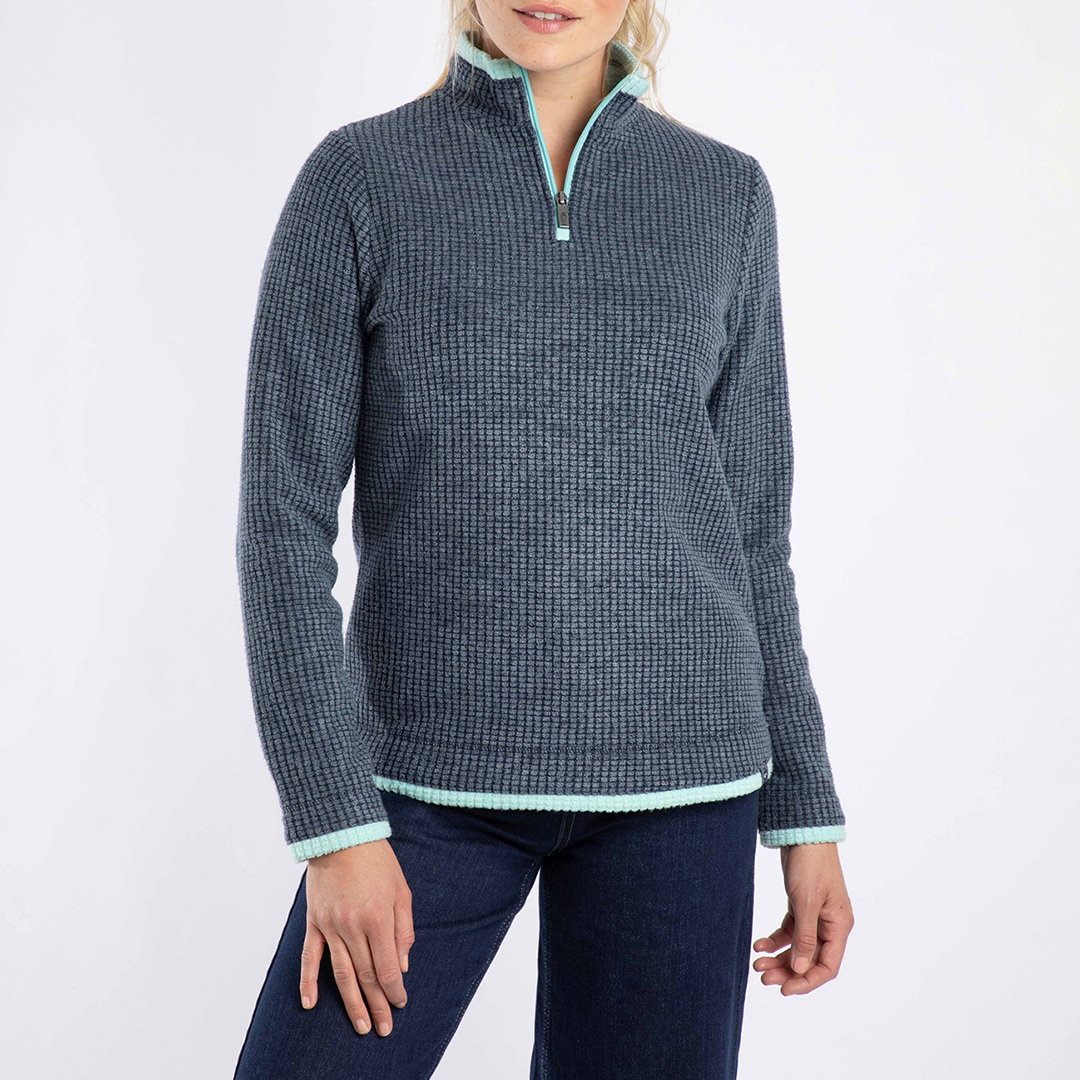 Navy 1/4 Zip Grid Fleece Navy 1/4 Zip Grid Fleece