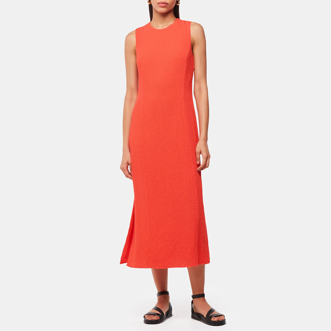 WHISTLES Women's  Coral Erin Texture Midi Dress in Size 6, BrandAlley