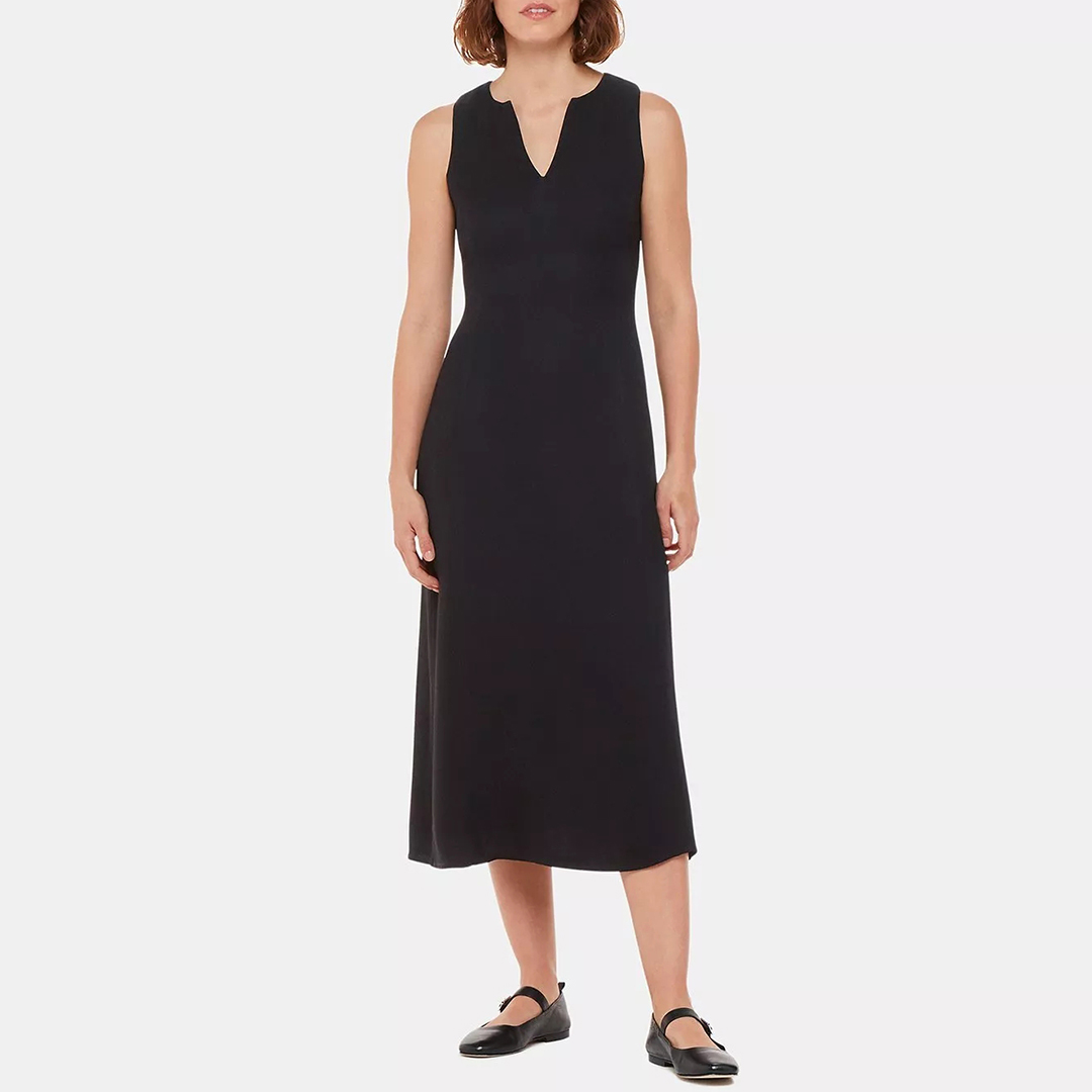 WHISTLES Women's   Black Alexia Midi Dress in Size 18, BrandAlley