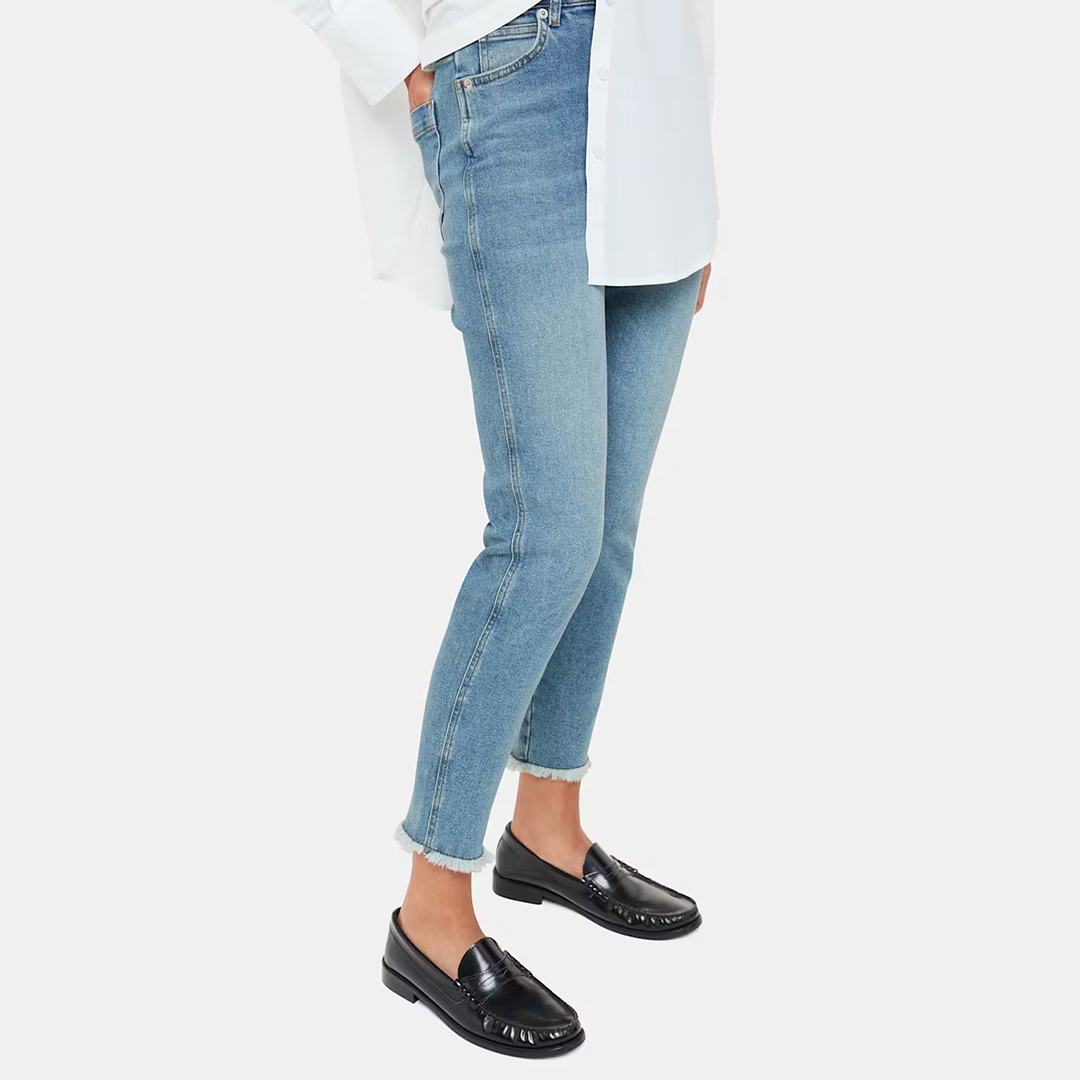 WHISTLES Women's  Light Blue Stretch Slim Frayed Jeans in Size 28, BrandAlley