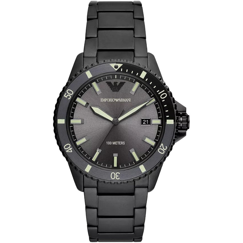 Emporio Armani Men's   Black Ar11398 Three-Hand Date  Watch , BrandAlley