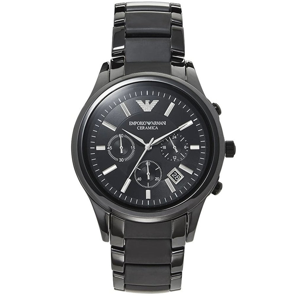 Emporio Armani Men's   Black Ar1452  Chronograph Watch Ceramica , BrandAlley