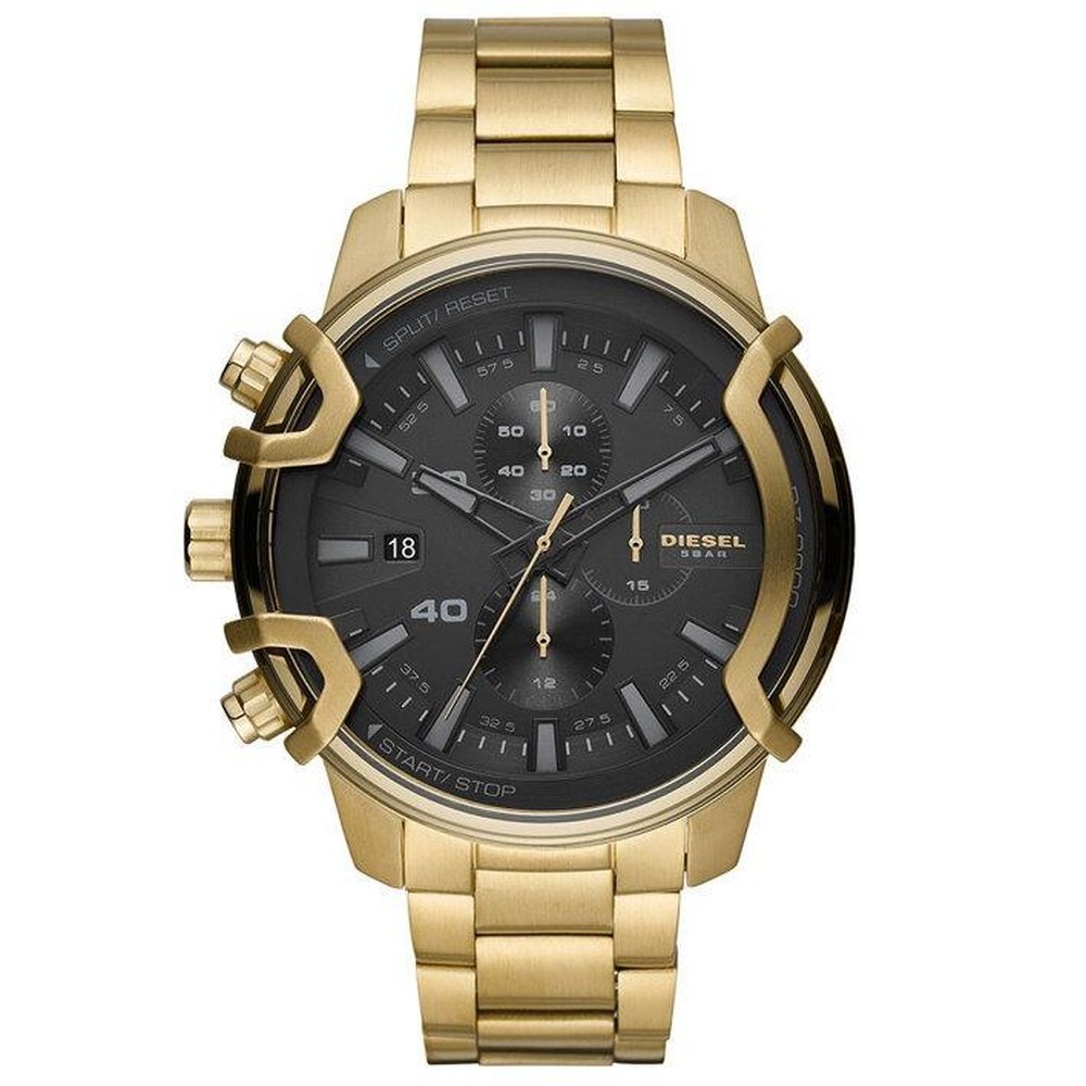 Diesel Men's   Gold Dz4522 Griffed Chronograph Black  Watch , BrandAlley