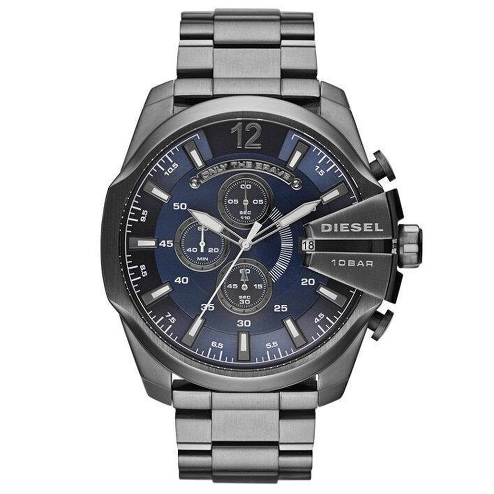 Diesel Men's  DZ4329 Mega Chief Chronograph Blue Dial Gunmetal Ion-plated  Watch , BrandAlley