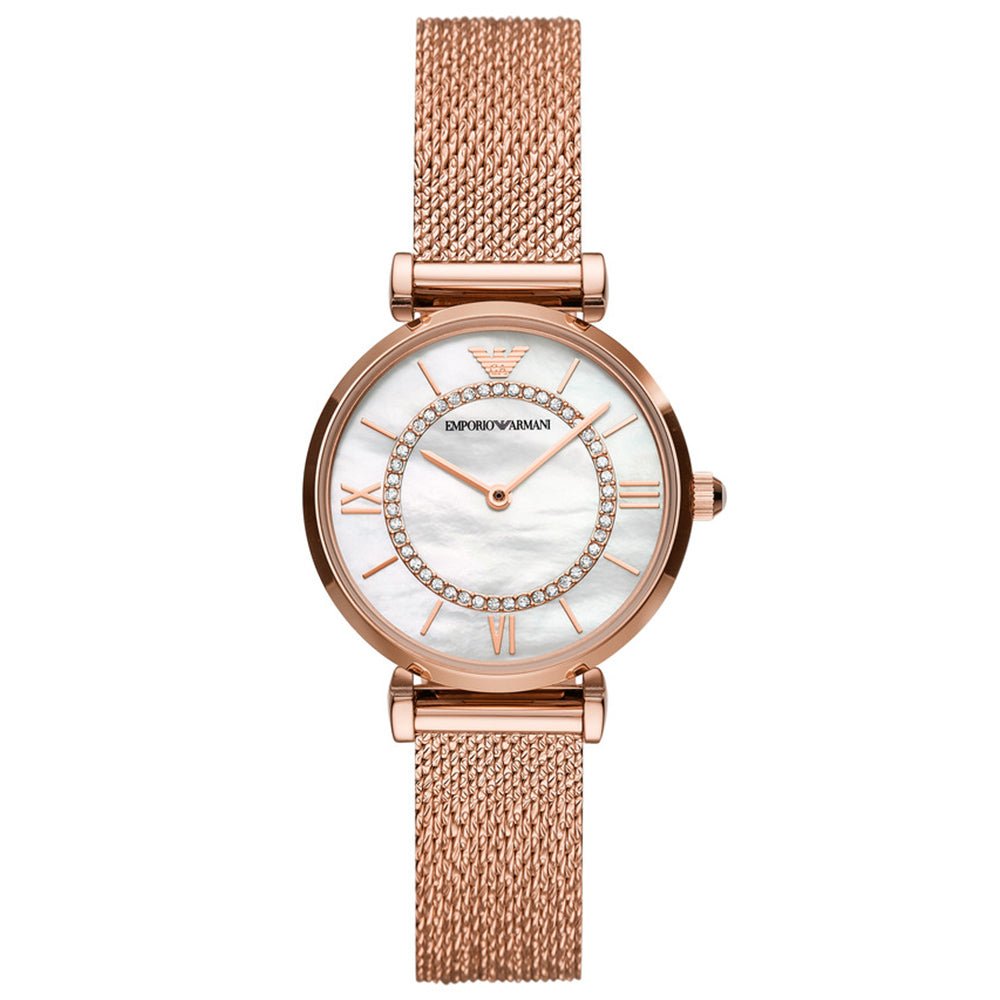 Emporio Armani Women's   Black Ar11320 Rose Gold Gianni T-Bar Watch , BrandAlley