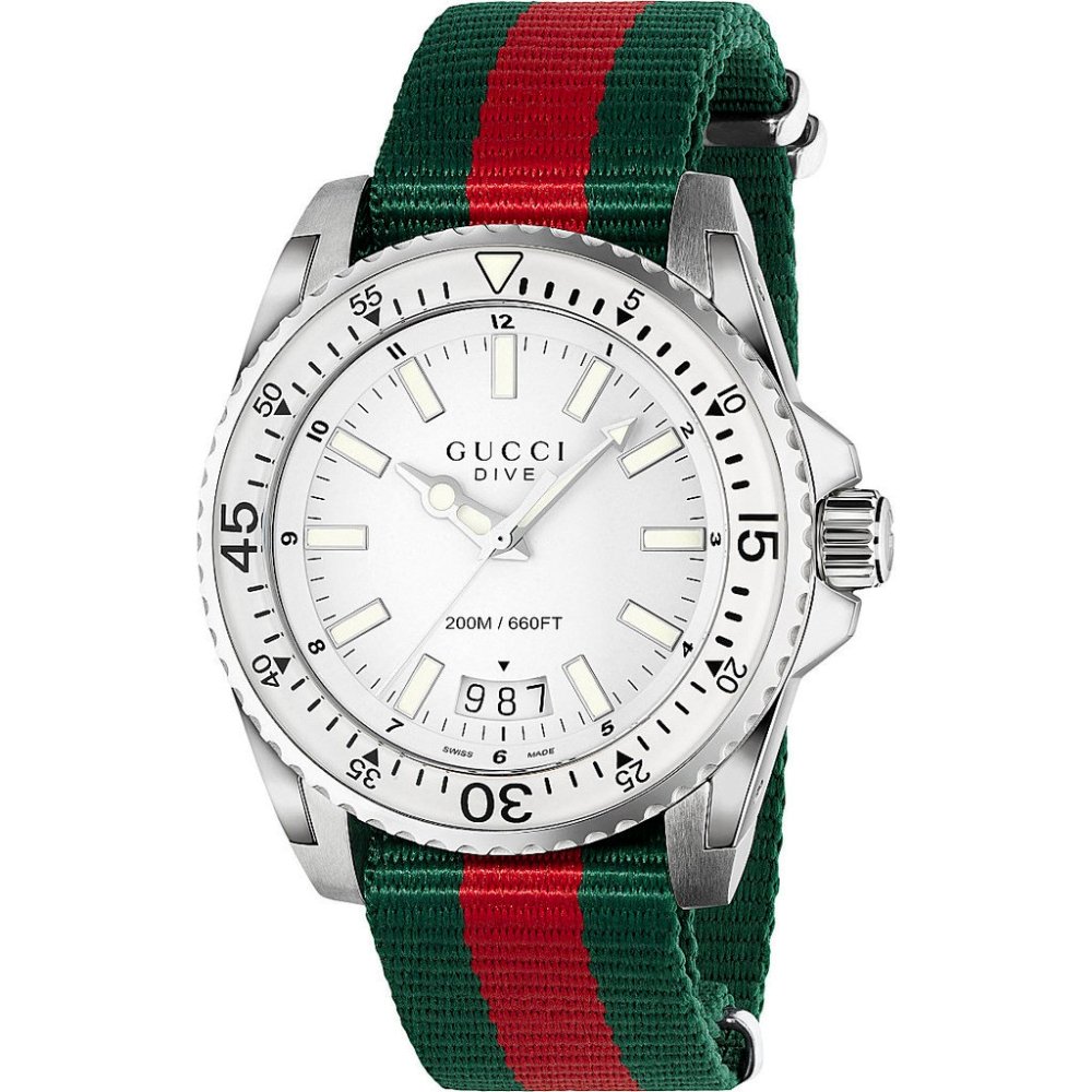 Gucci Men's  YA136207 Dive White Dial  Watch , BrandAlley