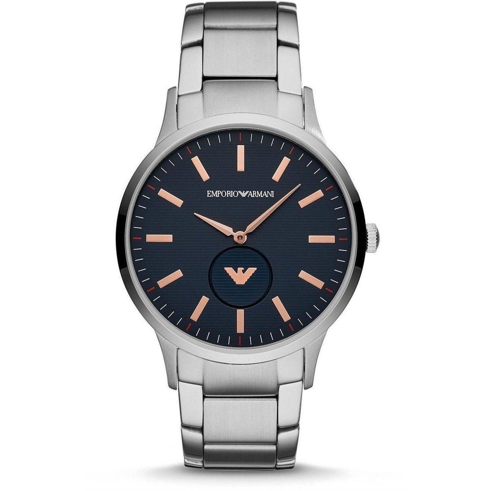 Emporio Armani Men's   Silver Ar11137 Renato Quartz Blue Dial  Watch , BrandAlley