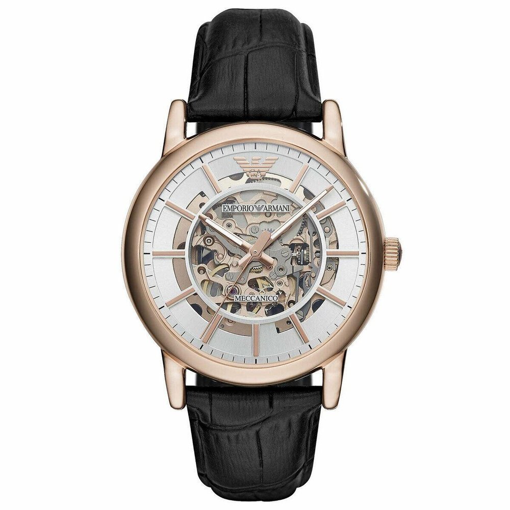 Emporio Armani Men's   Black Ar60007 Automatic Leather  Watch , BrandAlley
